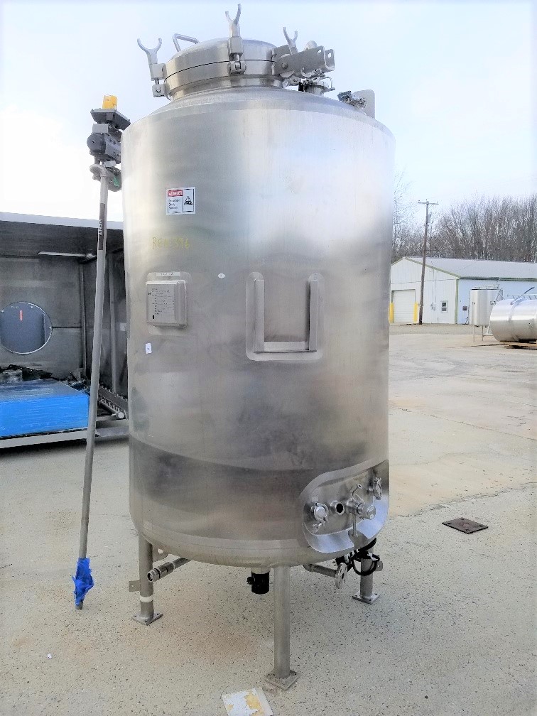 used 1400L (370 Gallon) Sanitary Jacketed Reactor Vessel. Built by Northland Stainless. Internal rated 60 PSI/Full Vacuum @ 350 Deg.F.. Jacket rated 150 PSI @ 350 Deg.F. Includes Bottom mounted Lightnin Agitation With Nord Motor PBM PABTL 453S-0045 Actuator.  41